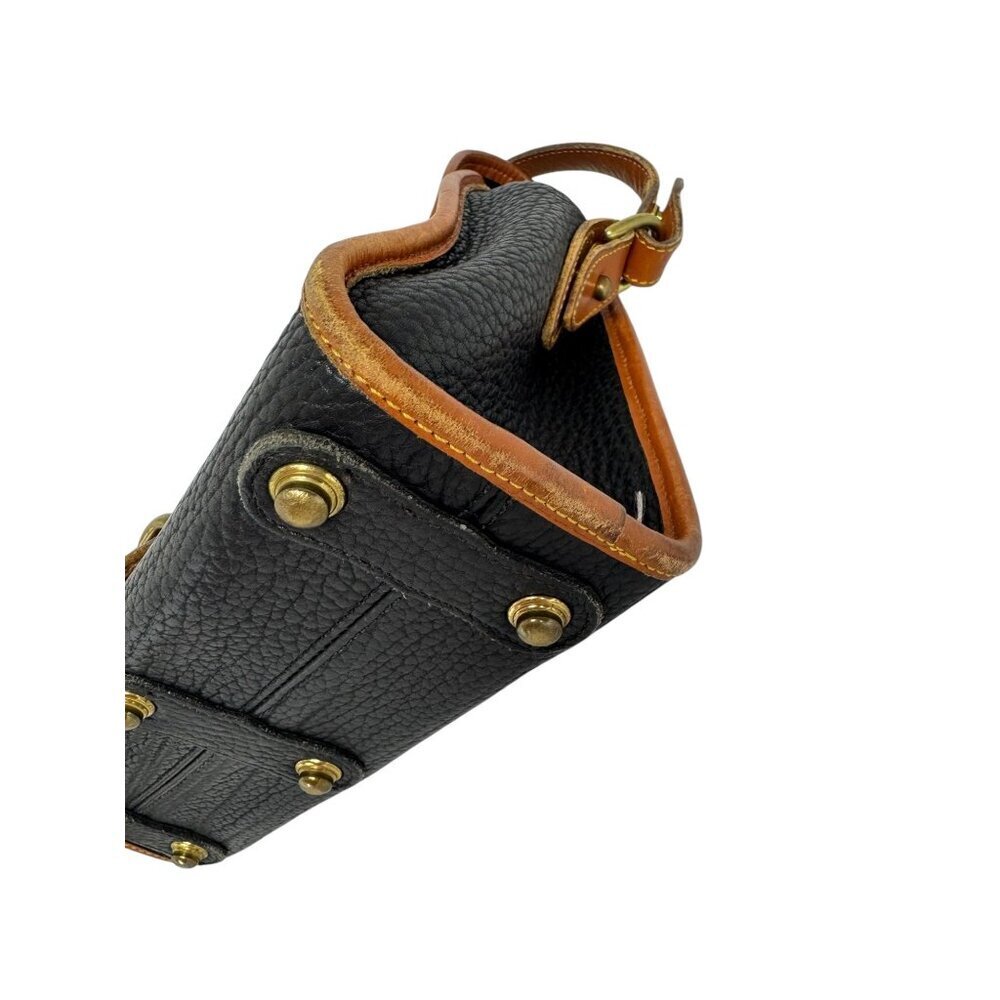 Dooney & Bourke VTG Essex Shoulder Bag Black Tan All Weather Leather USA Classic - Picture 4 of 16